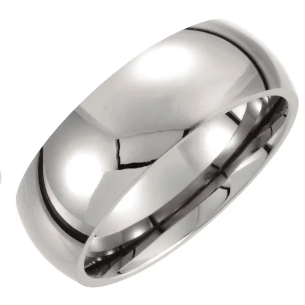 🩶 Titanium 8 mm Domed Polished Band 🩶
